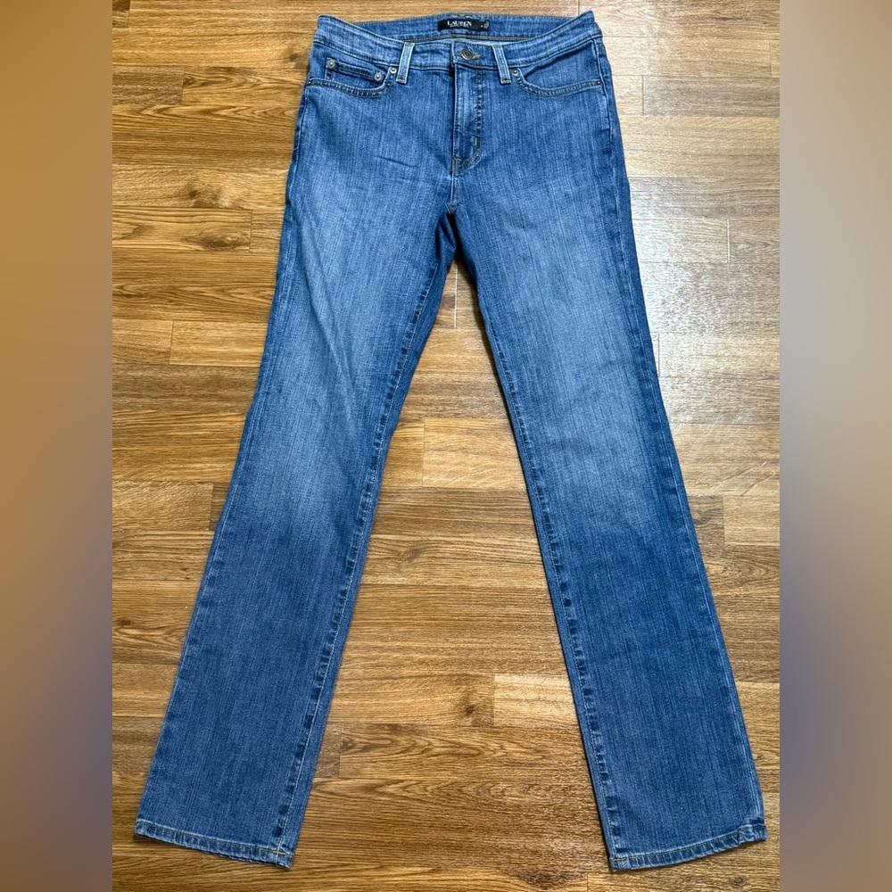 Lauren Ralph Lauren medium wash tall classic cut denim jeans size 6 32 inseam EC - Picture 2 of 9